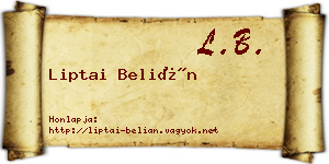 Liptai Belián névjegykártya